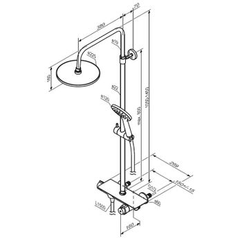Душевая система Damixa Jupiter 977750000 с термостатом Хром — фото 6, Душевые стойки