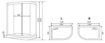 Душевая кабина Timo Lux 120x85 T-7702L с гидромассажем — фото 11, Душевые кабины