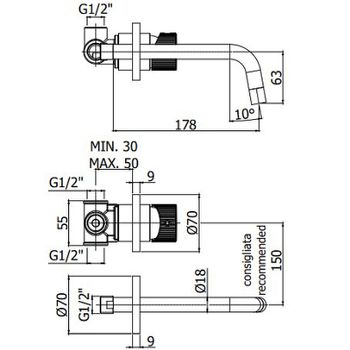 Товар: Смеситель для раковины Paffoni Jo JO006NO70 Черный матовый - фото 3 Смеситель для раковины Paffoni Jo JO006NO70 Черный матовый — фото 3, Смесители для раковины