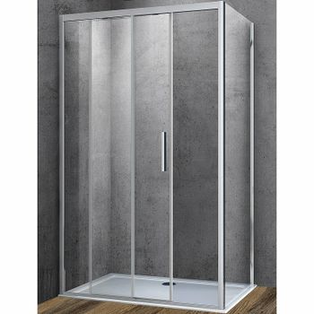 Душевой уголок Vincea Soft 150х90 VSR-3SO9015CL профиль Хром стекло прозрачное — фото 1, Прямоугольные душевые уголки