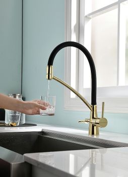 Смеситель для кухни Paulmark Siegen Si213111-G Золото — фото 4, Смесители для кухни