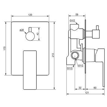 Смеситель для душа Damixa Gala 537100000 Хром — фото 4, Смеситель для душа