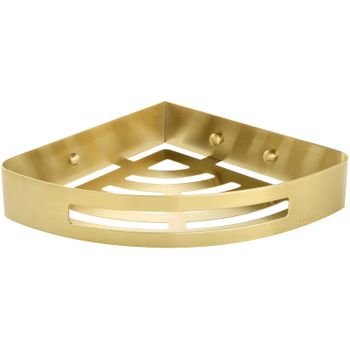 Металлическая полка Fixsen Hotel FX-31003L угловая Золото-сатин — фото 1, Полки для ванной и душа