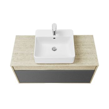 Тумба под раковину Aquaton Лофт Урбан 100 1A247701LQX60 подвесная Cерый графит Дуб орегон — фото 3, Тумбы под раковину