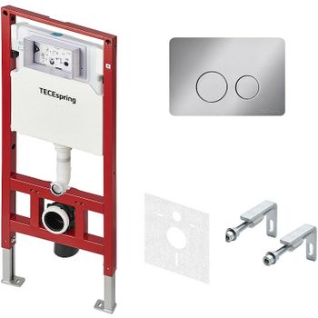 Инсталляция Tece Spring S955302 для унитаза с клавишей смыва Нержавеющая сталь — фото 1, Инсталляции для унитазов