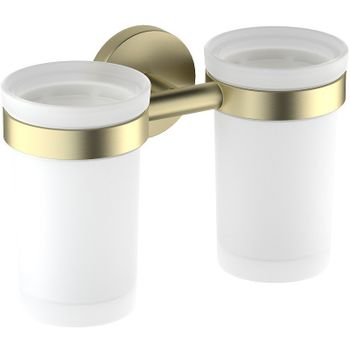 Стакан для зубных щеток Schein Kahlo 9132BG двойной Золото матовое — фото 1, Стаканы для зубных щеток