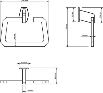 Полотенцедержатель Sonia Luce 182466 Черный матовый — фото 4, Полотенцедержатели