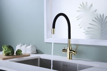 Смеситель для кухни Paulmark Salix Sa213419-G Золото — фото 3, Смесители для кухни