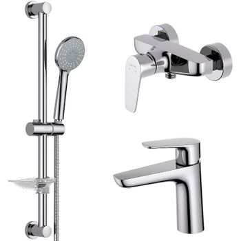 Комплект смесителей Aquatek Бетта AQ1131CR Хром — фото 1, Готовые комплекты для ванной комнаты