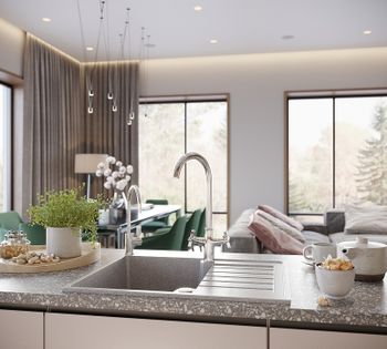 Кухонная мойка Domaci Бьелла DMC-17K GWS-17K-310 Серая — фото 2, Кухонные мойки