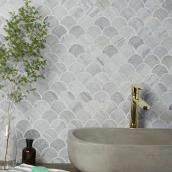 Керамогранитная мозаика Bonaparte Calacatta-scale 21,9х25,5 см — фото 2, Мозаика