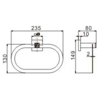 Кольцо для полотенец CeramaLux Venezia 88606-1 Хром — фото 2, Полотенцедержатели