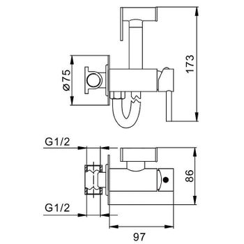 Гигиенический душ со смесителем Splenka S99.52.03 Золото матовое — фото 3, Гигиенические души