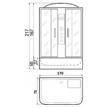 Душевой бокс River Sena 170x70 ТН 10000001807 с поддоном — фото 3, Душевые боксы