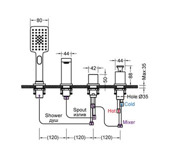 Смеситель на борт ванны Timo Torne 4330/03Y Черный — фото 8, Смесители на борт ванны