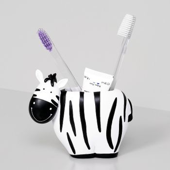 Стакан для зубных щеток WasserKRAFT Lippe K-8128A Белый Черный — фото 2, Стаканы для зубных щеток