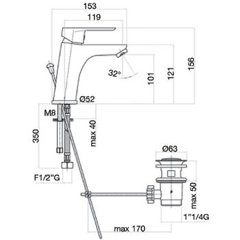 Товар: Смеситель для раковины Webert Sax Evolution SE833102015 Хром - фото 2 Смеситель для раковины Webert Sax Evolution SE833102015 Хром — фото 2, Смесители для раковины