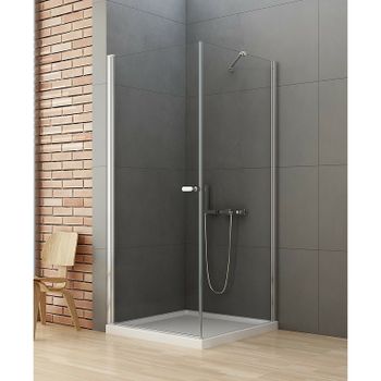 Душевой уголок New Trendy New Soleo Chrome 100х120 D-0142A/D-0151B профиль Хром стекло прозрачное — фото 2, Прямоугольные душевые уголки