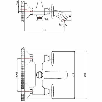 Комплект смесителей Orange Kristi M33-311cr Хром — фото 4, Готовые комплекты для ванной комнаты