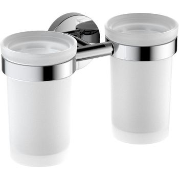 Стакан для зубных щеток Schein Kahlo 9132CH двойной Хром — фото 1, Стаканы для зубных щеток