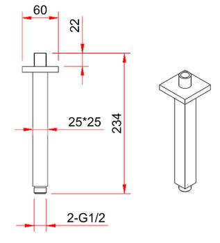 Кронштейн для верхнего душа Berges Ventas S Black 074012 Черный матовый — фото 2, Кронштейны для верхнего душа
