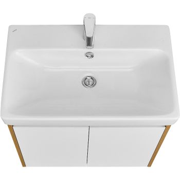 Тумба под раковину Aquaton Сканди Doors 70 1A278901SDZ90 Белый глянец Дуб рустикальный — фото 5, Тумбы под раковину