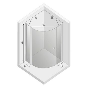 Душевой уголок New Trendy New Soleo Chrome 90х90 K-0416 профиль Хром стекло прозрачное — фото 7, Душевые уголки четверть круга