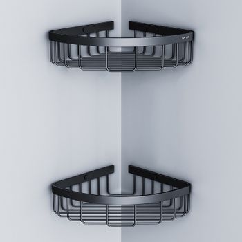 Полка корзина AM.PM Sense L A7452222 угловая Черная матовая — фото 3, Полки для ванной и душа