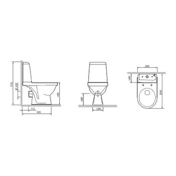 Унитаз компакт Damixa RedBlu Origin Evo 788607SC с бачком и сиденьем Микролифт — фото 5, Напольные унитазы