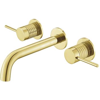 Смеситель для раковины Vincea Groove VBFW-4G1BG4 Брашированное золото — фото 1, Смесители для раковины