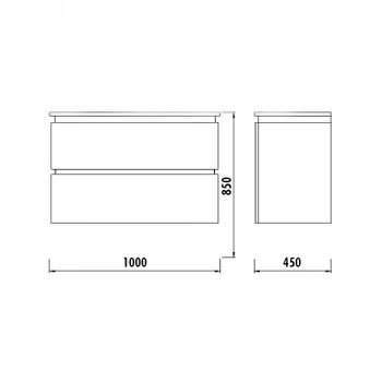 Тумба с раковиной Creavit Verti 100 VE0100.00.VV подвесная Орех — фото 5, Тумбы с раковиной