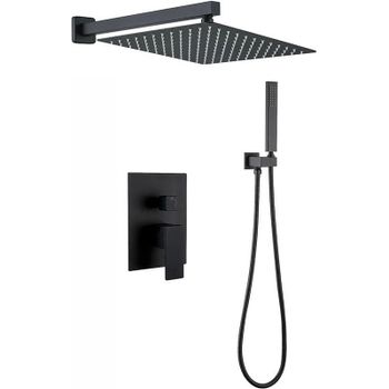 Душевая система Berges Ventas 2S Black 073002 Черная матовая — фото 1, Встраиваемые душевые комплекты