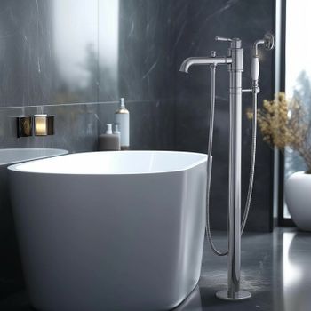 Смеситель для ванны Aquatek Классик AQ1545CR Хром — фото 2, Смесители напольные