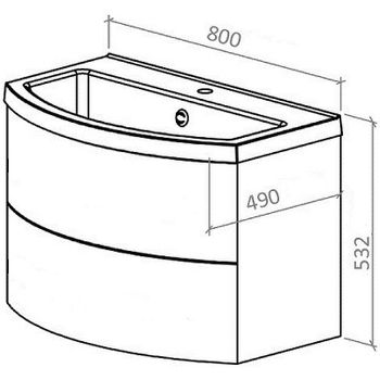 Тумба под раковину Astra Form Венеция 2.0 80 03100004 подвесная Белая матовая — фото 4, Тумбы под раковину