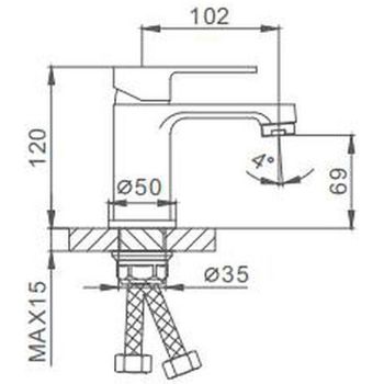 Смеситель для раковины Frap H42 F1042 Черный матовый Хром — фото 8, Смесители для раковины