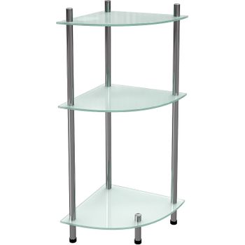 Напольная стеклянная полка WasserKRAFT K-4133 Хром — фото 1, Полки для ванной и душа