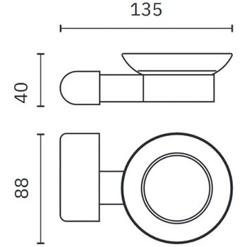 Мыльница Nofer Capri 16225.G Золото матовое — фото 2, Мыльницы