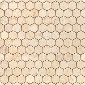 Мозаика Caramelle mosaic Pietrine Hexagonal Botticino MAT hex 28,5x30,5 см — фото 1, Мозаика