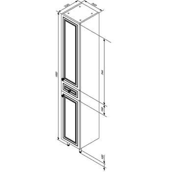 Шкаф пенал Damixa RedBlu Palace One 30 M41CSR0303WG с бельевой корзиной Белый — фото 4, Пеналы для ванной комнаты