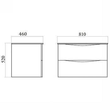 Тумба с раковиной Bond Wave 80 T01800-S05W подвесная Белая глянцевая — фото 13, Тумбы с раковиной