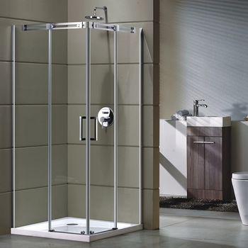 Душевой уголок Grossman GR-3090 190х90 профиль Хром стекло прозрачное — фото 1, Квадратные душевые уголки