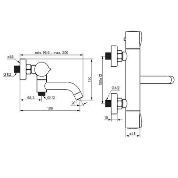 Смеситель для ванны Damixa Scandinavian Pure 363000000 с термостатом Хром — фото 4, Смеситель для ванны
