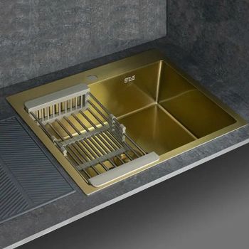 Кухонная мойка Fabia 60х50 60503Z Золото — фото 5, Кухонные мойки