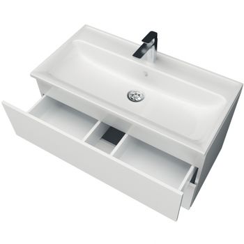 Тумба с раковиной Marka One Elena 80П У96880 подвесная Белый глянец — фото 2, Тумбы с раковиной