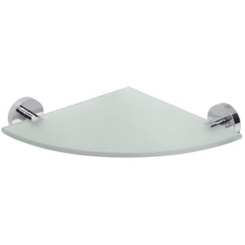 Стеклянная полка Bemeta Omega 104102012 угловая Хром — фото 1, Полки для ванной и душа