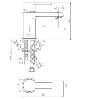 Смеситель для раковины Olive's Tenerife 24100TN Хром — фото 3, Смесители для раковины