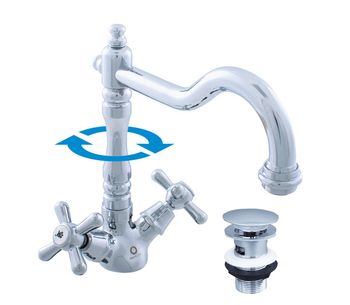 Смеситель для раковины Rav Slezak Morava Retro MK121.5/8 Хром — фото 1, Смесители для раковины