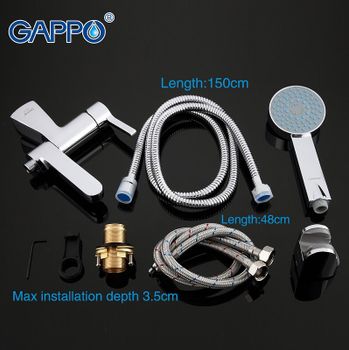 Смеситель на борт ванны Gappo G1204 Хром — фото 10, Смесители на борт ванны