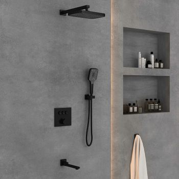 Душевая система Vincea VSFW-4311MB Черная матовая — фото 3, Встраиваемые душевые комплекты