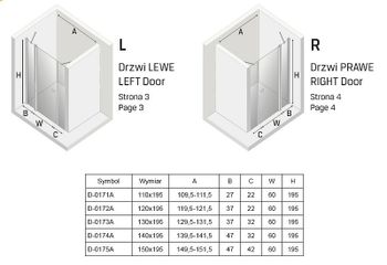 Душевая дверь New Trendy New Soleo Chrome 130 D-0173A профиль Хром стекло прозрачное — фото 8, Распашные душевые двери